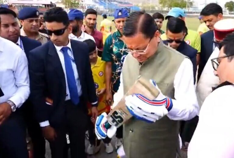 Uttarakhand CM Pushkar Singh Dhami Joins Cricket Event in Dehradun